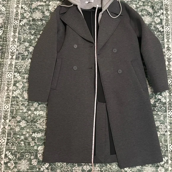 MANGO Combined Double Breasted Coat With Removable Hood - Picture 6 of 6